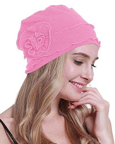 osvyo Chemo Kopfbedeckung für Damen,Turban Mütze für Frauen, Krebs Beanie Haarausfall versiegelte Verpackung Hellrosa von osvyo
