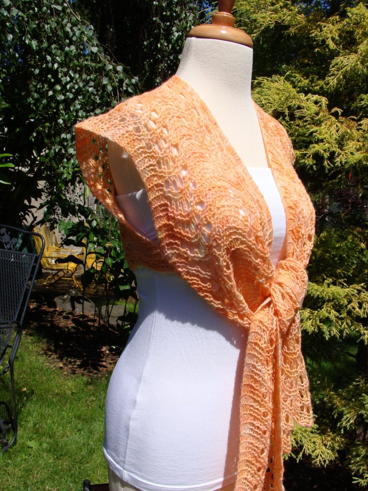 Handgestrickte Kaschmir Spitze Schal Weste von ottermoondesigns