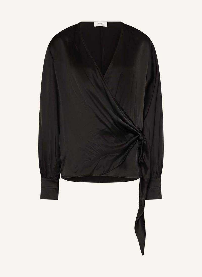 Ottod'ame Wickelbluse Aus Satin schwarz von ottod'ame