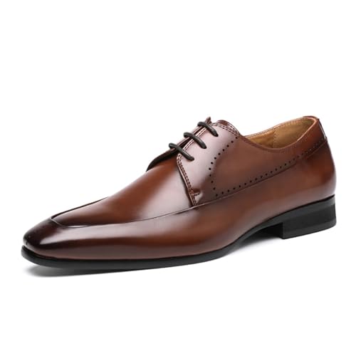 ottspu Anzugschuhe Für Herren - Oxford Schnürschuhe Für Herren - Smoking-Schuhe, Formelle Oxford Schuhe Für Herren,Braun,40 EU von ottspu