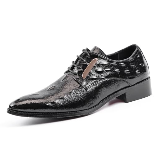 ottspu Anzugschuhe Herren Oxford Formale Schuhe Oxford Lace Up Leder Business Hochzeit Schuhe Für Männer,Schwarz,42.5 EU von ottspu