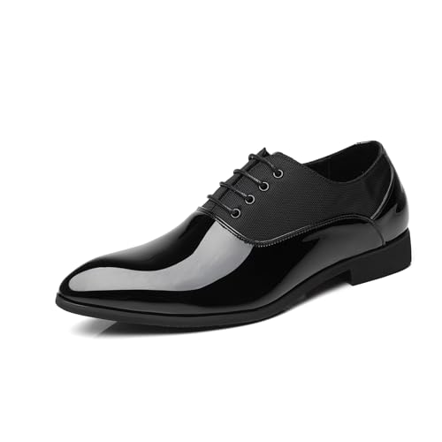 ottspu Anzugschuhe Herren Oxfords Casual Spleißen Klassisch Bequem Formal Derby Business Kleid Schuhe Für Männer,Schwarz,44.5 EU von ottspu