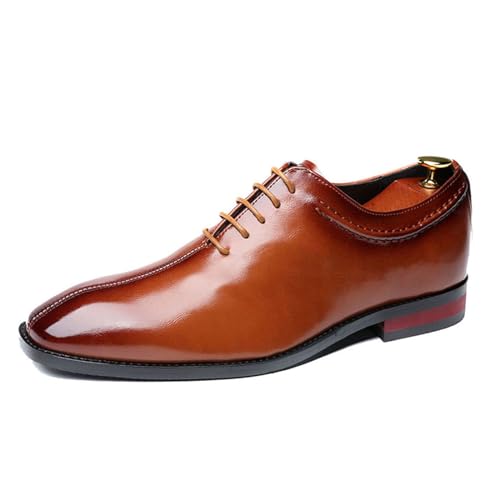 ottspu Herren Anzug Schuhe Business Casual Schuhe Herren Oxfords Hochzeit Formal Derby Schuhe,Braun,37 EU von ottspu