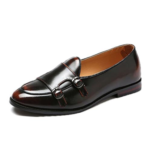 ottspu Herren Anzug Schuhe Für Männer Formal Oxford Tuxedo Kleid Schuhe PU Leder Moderne Formale Business Derby Schuhe,Braun,42 EU von ottspu