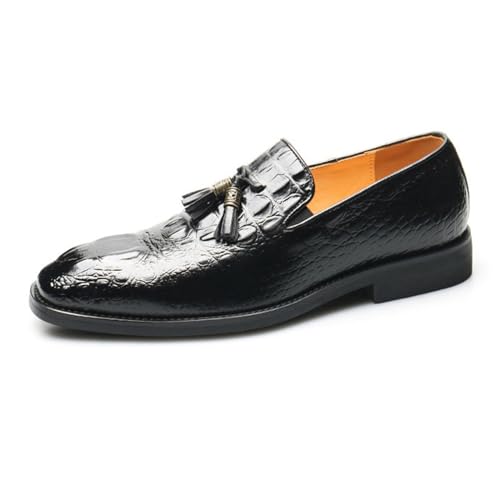 ottspu Herren Anzug Schuhe Leder Herren Krokodil Print Oxford Schuhe Klassische Business Anzug Schuhe Für Männer,Schwarz,40 EU von ottspu