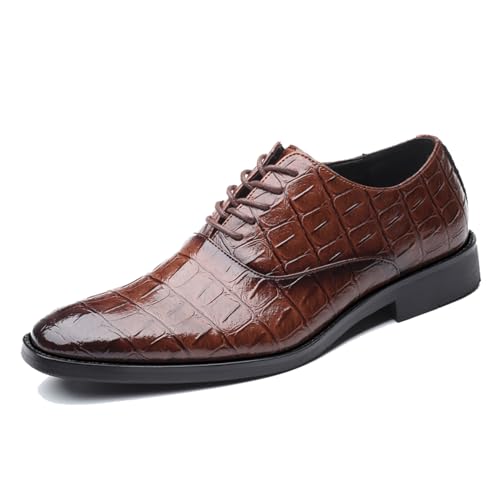 ottspu Herren Casual Dress Oxfords Schuhe Lace Up Modern Business Formal Derby Schuhe,Dark Brown,38 EU von ottspu