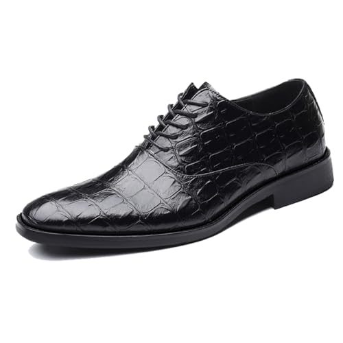ottspu Herren Casual Dress Oxfords Schuhe Lace Up Modern Business Formal Derby Schuhe,Schwarz,44.5 EU von ottspu