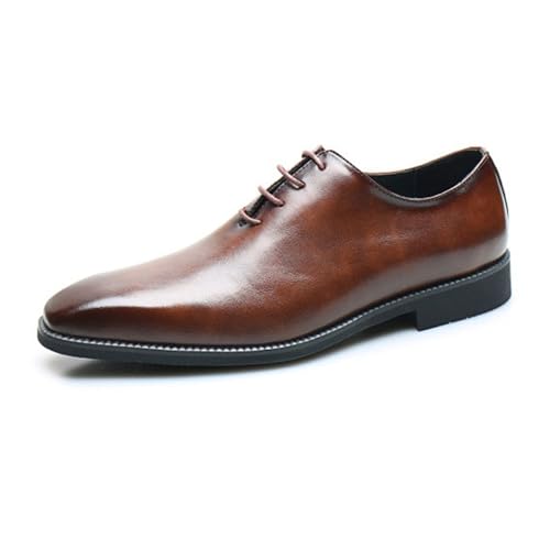 ottspu Herren Casual Dress Schuhe Formal Classic Lace-Up Oxfords Business Classic Dress Schuhe Für Männer,Dark Brown,40 EU von ottspu