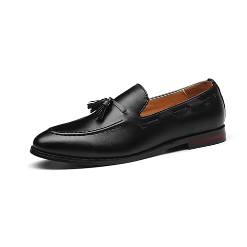 ottspu Herren Loafers Casual Slip on Schuhe Leichte Bequeme Business Schuhe Für Das Büro Mode Slipper,Schwarz,42.5 EU von ottspu