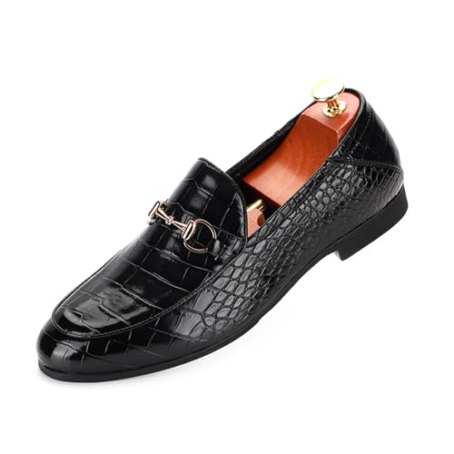 ottspu Herren Loafers Casual Slip on Schuhe Penny Loafers Für Männer Leichte Formelle Business Derby Schuhe,Schwarz,40 EU von ottspu