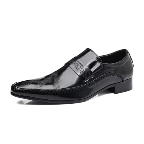 ottspu Herren Loafers PU Leder Slip-On Penny Business Party Hochzeit Prom Schuhe,Schwarz,41 EU von ottspu