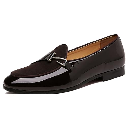 ottspu Herren Loafers Slip on Schuhe Loafers Kleid Loafers Casual Mokassins Casual Loafers Für Männer,Braun,44.5 EU von ottspu