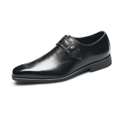 ottspu Herren Monk Strap Slip on Loafer Oxford Formal Business Casual Bequeme Anzugschuhe Für Männer,Schwarz,41 EU von ottspu