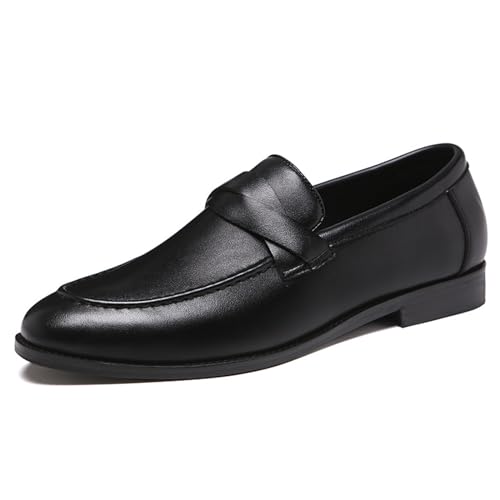 ottspu Männer Kleid Schuhe PU Leder Penny Loafers Für Männer Slip-On Formal Dress Loafers Für Männer,Schwarz,39 EU von ottspu