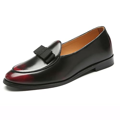 ottspu Mens Loafers Slip on Schuhe Casual Komfort Leichte Weiche Mokassin Tägliche Wohnungen Bogen Wanderschuhe,Burgundy,42 EU von ottspu