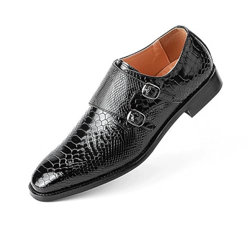 ottspu Oxford Schuhe Herren Alligator Lackleder Hochzeit Prom Formal Kleid Casual Schuhe Für Männer,Schwarz,37 EU von ottspu