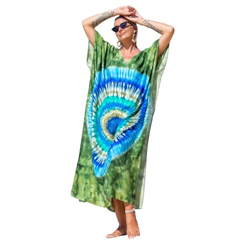 Damen Kaftan Strand Cover Up Lose Seite Split Strandkleid Blumendruck Badeanzug Cover Up Mode Rayon Kaftan Geschenk Damen Rayon Kaftan Blumendruck Strandkleid Badeanzug Cover Up Split Caftan von oueyfer