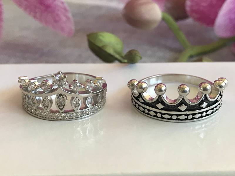 Krone Ring, Silber Ring, König Ring, Krone Ring Set, Krone Trauringe, Krone Verlobungsringe, Krone Verlobungsringe von ourcrown