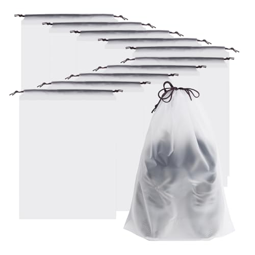 ourkiss Transparente Schuhbeutel für Reisen, wasserdichte Kordelzug-Packwürfel für Schuhe, Reiseutensilien für Damen und Herren, Klammerbeutel für Sport, Wäschesäcke für schmutzige Kleidung, 10 Stück ourkiss Transparente Schuhbeutel für Reisen, wasserdichte Kordelzug-Packwürfel für Schuhe, Reiseutensilien für Damen und Herren, Klammerbeutel für Sport, Wäschesäcke für schmutzige Kleidung, 10 Stück von ourkiss