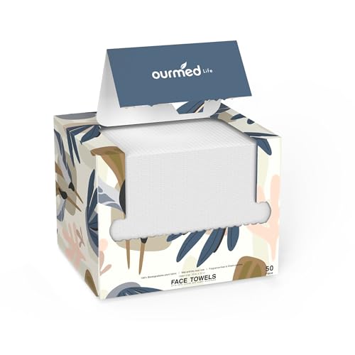 Ourmed Life Einweg-Gesichtstuch, Gesichtstücher, fusselfrei, biologisch abbaubar, Reinigungstücher, trockene Make-up-Entferner-Tücher, super weich und dick für empfindliche Haut, 25,4 x 30,5 cm, große Ourmed Life Einweg-Gesichtstuch, Gesichtstücher, fusselfrei, biologisch abbaubar, Reinigungstücher, trockene Make-up-Entferner-Tücher, super weich und dick für empfindliche Haut, 25,4 x 30,5 cm, große von ourmed life