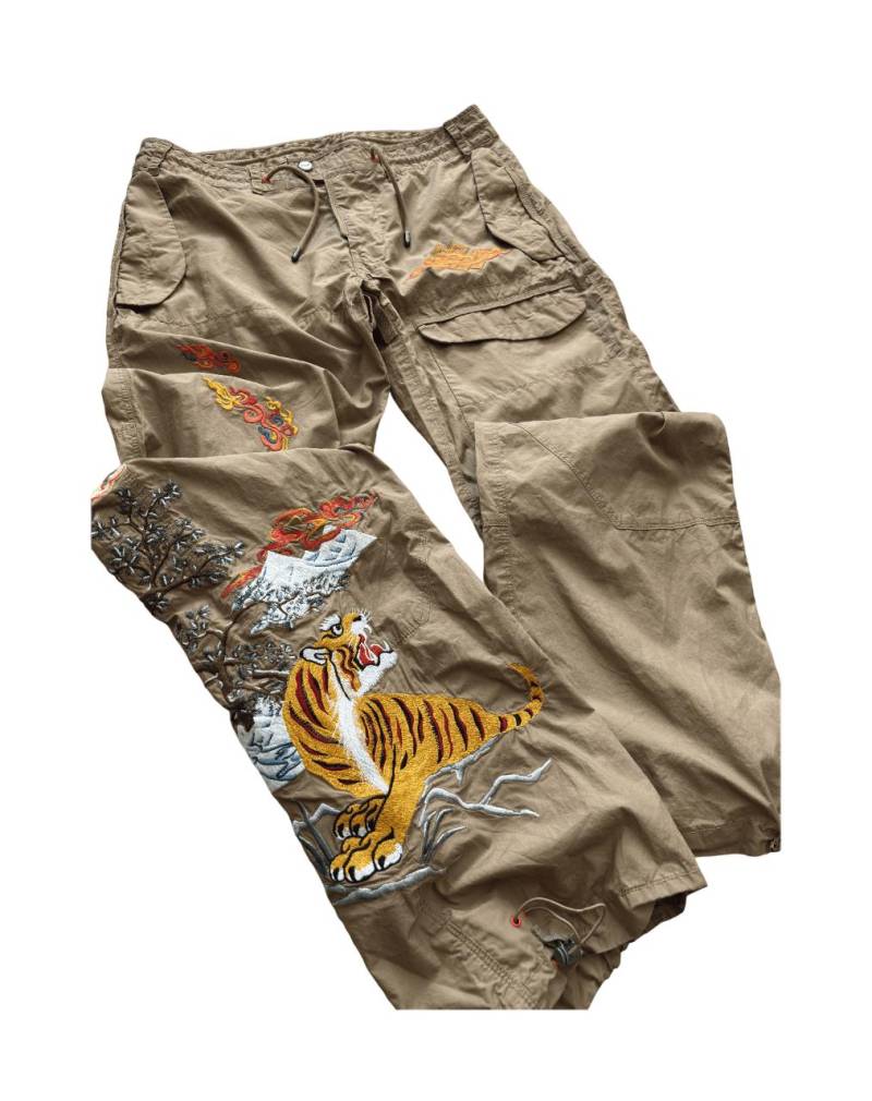 Seltene Ralph Lauren Rxl Tiger Souvenir Gestickte Cargo Hose - Größe S von ourostore