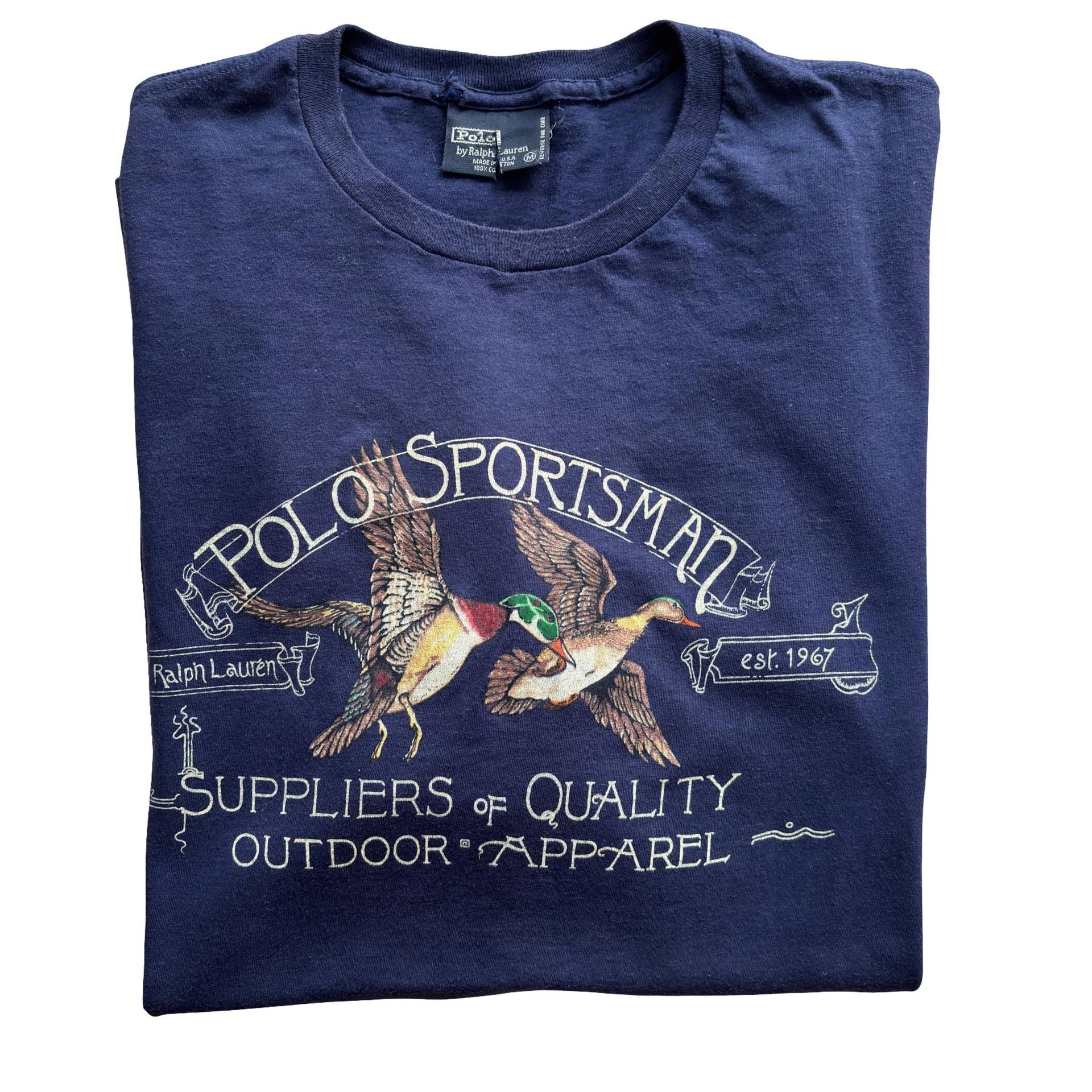 Vintage 90Er Jahre Polo Ralph Lauren Entenjagd T-Shirt - Made in Usa Gr. M von ourostore