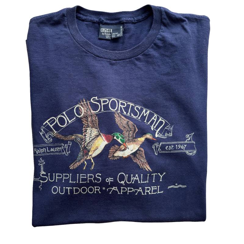 Vintage 90Er Jahre Polo Ralph Lauren Entenjagd T-Shirt - Made in Usa Gr. M von ourostore