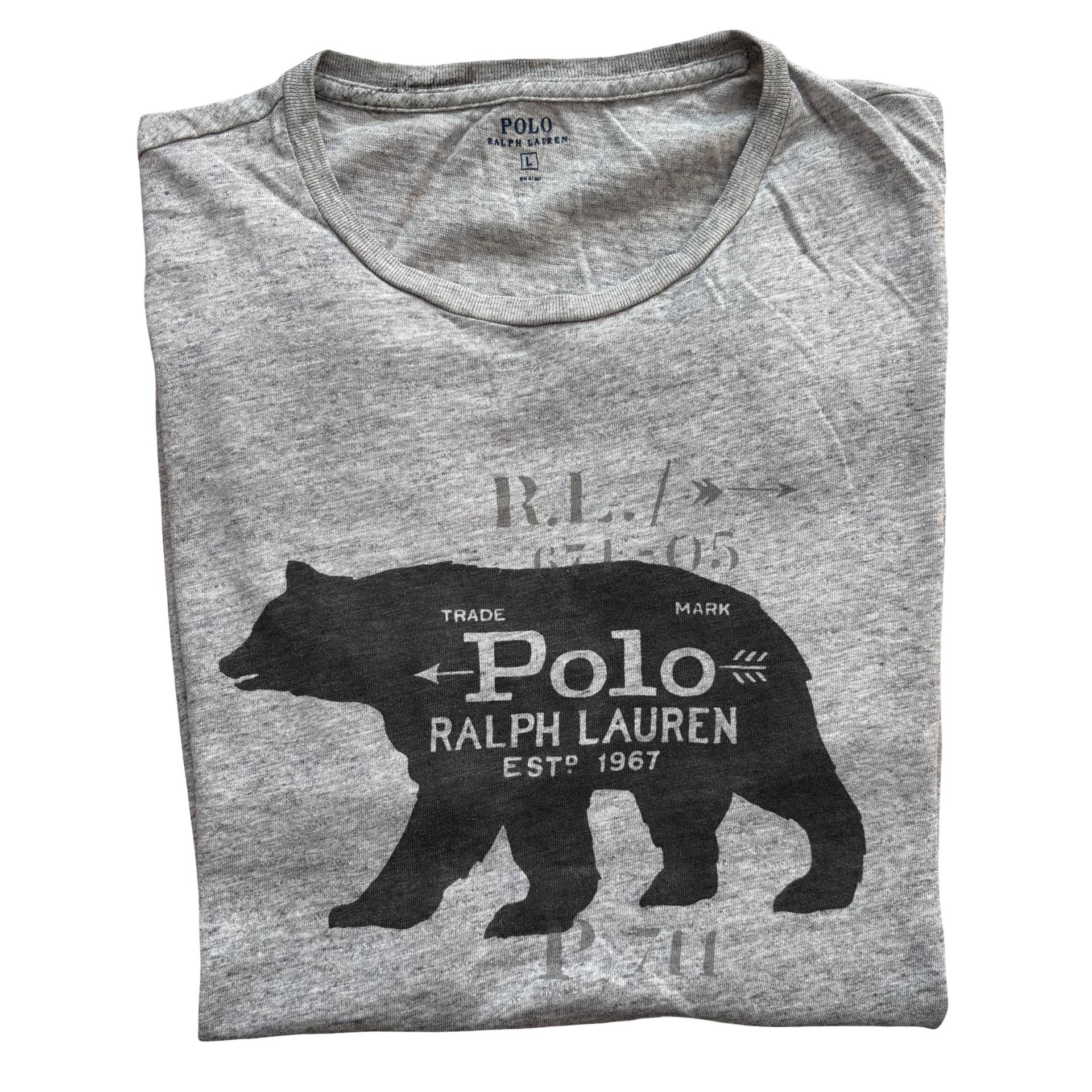 Vintage Polo Ralph Lauren Sportsman Wildlife T-Shirt Grau Gr.l von ourostore