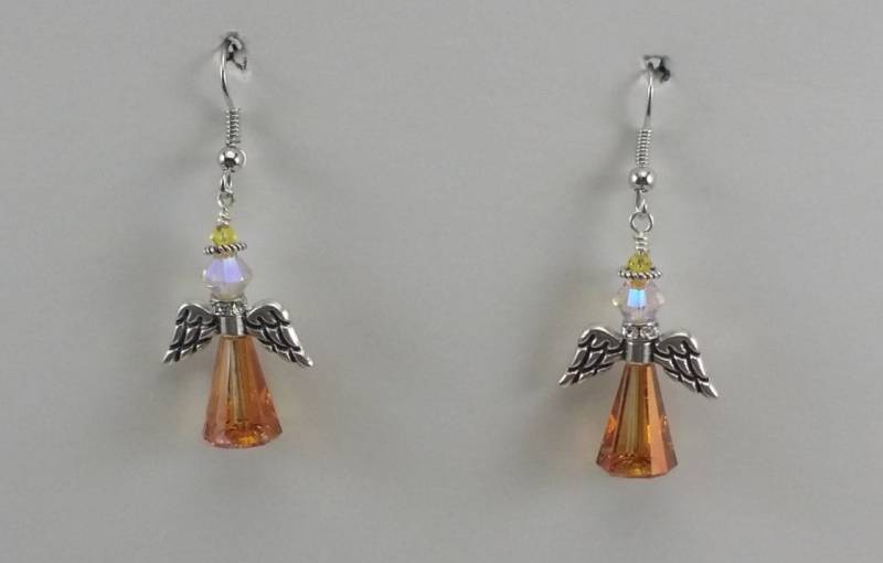 Engelohrringe, Weihnachtsengel, Silberfarbene Flügel von ours2urs