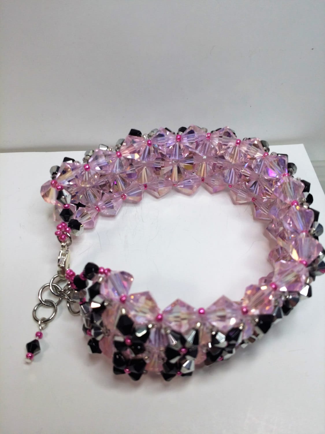 Rosa, Schwarz Und Silber Armband von ours2urs