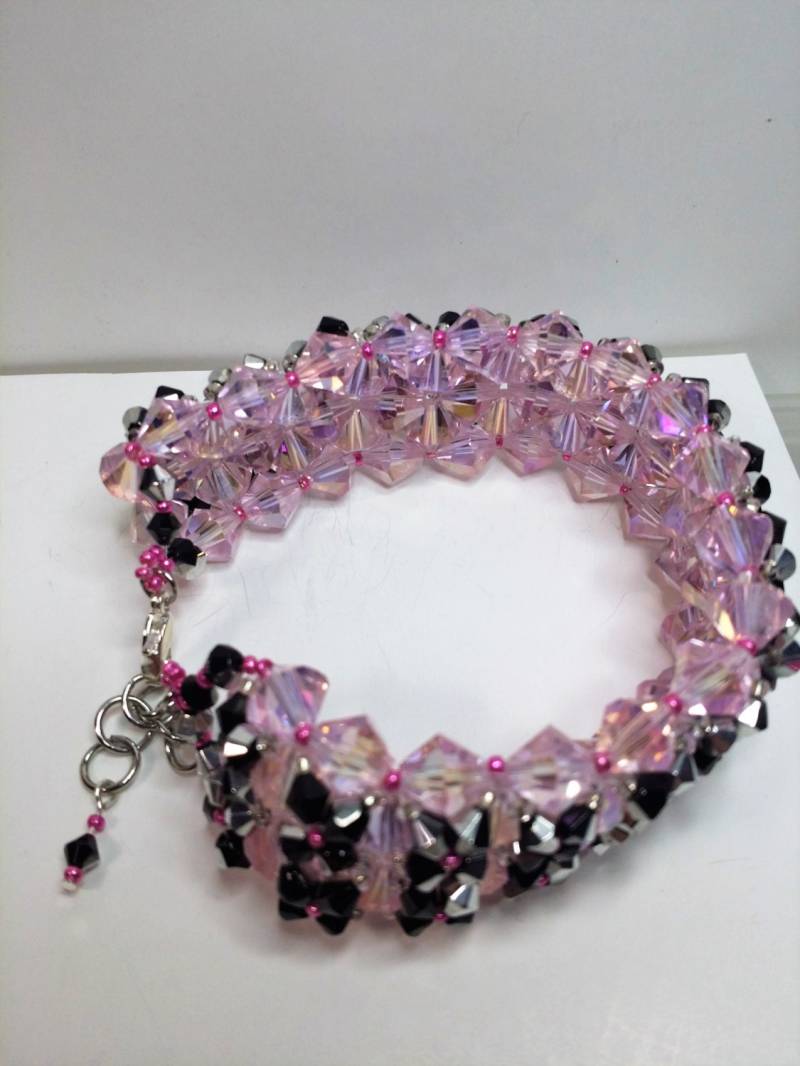 Rosa, Schwarz Und Silber Armband von ours2urs