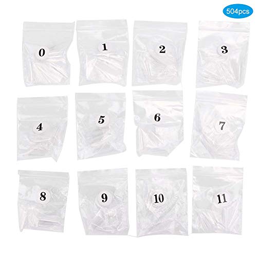 504pcs professionelle Nagelkunst Tipp Falsch gefälschter Patch DIY Manicure Tool für Haushalt Schönheitsliebhaber transparent (Transparent) von outdoorm