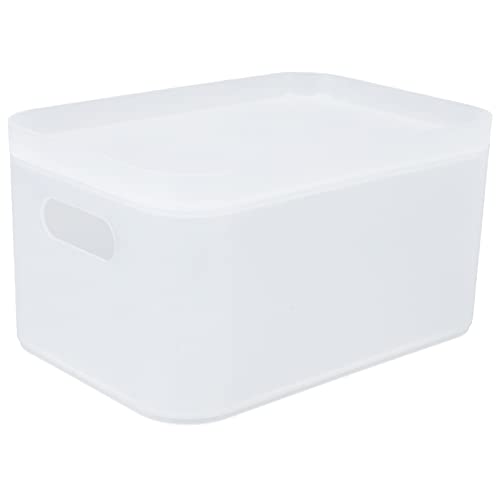 Plastikspeicherkorb große Kapazität Stapelbarer Aufbewahrungsbox mit Deckel Home Office Badezimmer Desktop von outdoorm