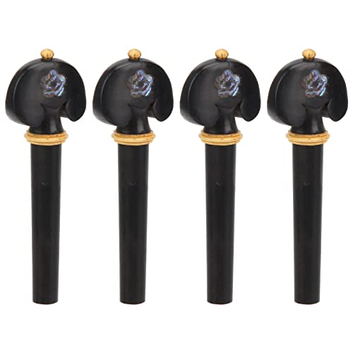outdoorm 4pcs Violin -Tuning Peg Handgeschnitzte Blume Ebenholz Holz Musikinstrumente Accessoires (Abalone Shell) von outdoorm