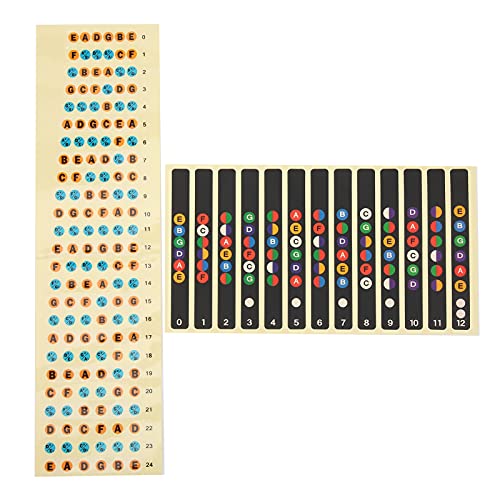 outdoorm Buntes Gitarren -Fingerboard -Aufkleber Easy Read Chord Master für Anfänger 2pcs von outdoorm