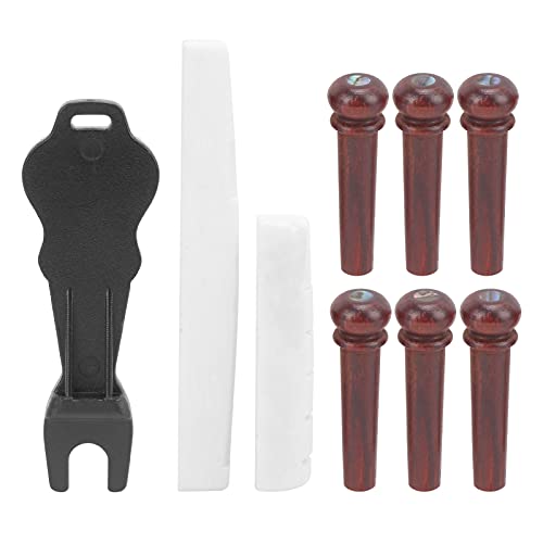 outdoorm Guitar Bridge Pin Pegs Puller Cocobolo Wood Enhancing Akustik Gitarre Sustain Sound Kissen Zubehör (MX0230D) von outdoorm
