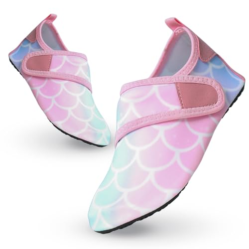 Badeschuhe Kinder Wasserschuhe Mädchen Jungen Schwimmschuhe rutschfest Schnell Trocknend Strandschuhe Sommer Aquaschuhe Barfußschuhe Kleinkind für Pool Beach Barfuss Surfen Yoga 22/23 EU Skala Rosa von outfit spring