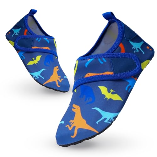 Badeschuhe Kinder Wasserschuhe Mädchen Jungen Schwimmschuhe rutschfest Schnell Trocknend Strandschuhe Sommer Aquaschuhe Barfußschuhe Kleinkind für Pool Beach Barfuss Surfen Yoga 26/27 EU Dinosaur Blau von outfit spring