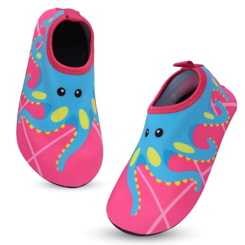 Kinder Badeschuhe Schwimmschuhe Jungen Mädchen Wasserschuhe rutschfest Schnell Trocknend Strandschuhe Leicht Sommer Aquaschuhe Barfußschuhe Kleinkind Pool Beach Barfuss Surfen Yoga 26/27EU Oktopus von outfit spring