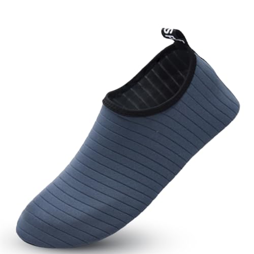 Wasserschuhe Badeschuhe Herren Damen Strandschuhe Schnell Trocknend rutschfest Atmungsaktiv Schwimmschuhe Aquaschuhe Surfschuhe Barfußschuhe für Surfen Wassersport Tauchen 36/37 EU Streifen Grau von outfit spring