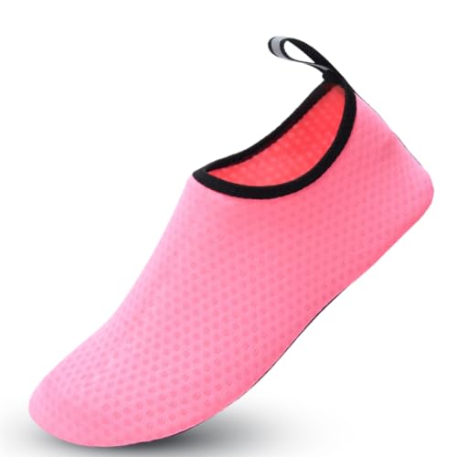 Wasserschuhe Badeschuhe Herren Damen Strandschuhe Schnell Trocknend rutschfest Atmungsaktiv Schwimmschuhe Aquaschuhe Surfschuhe Barfußschuhe für Surfen Wassersport Tauchen 38/39 EU Schneeflocke Rosa von outfit spring