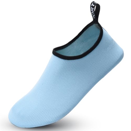 Wasserschuhe Badeschuhe Herren Damen Strandschuhe Schnell Trocknend rutschfest Atmungsaktiv Schwimmschuhe Aquaschuhe Surfschuhe Barfußschuhe für Surfen Wassersport Tauchen 40/41 EU Gitter Blau von outfit spring