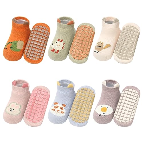 outfit spring Anti Rutsch Socken Baby, Rutschfeste ABS Socken Kinder, Neugeborene Baumwolle Stoppersocken Antirutschsocken Krabbelsocken zur Geburt Mädchen Jungen Geschenk 0-12 Monate Normal I 5Paar von outfit spring