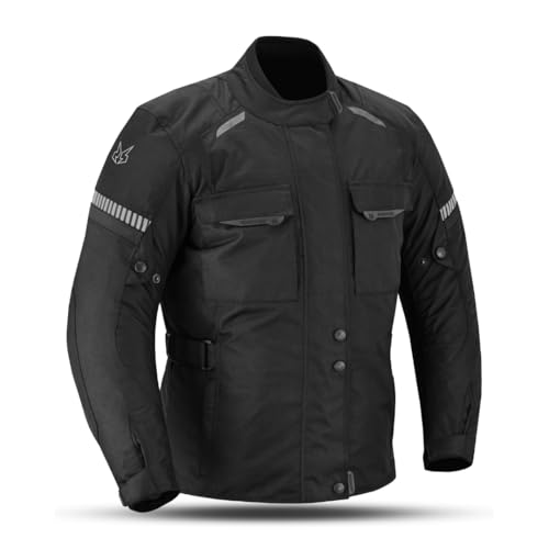 outletMOTARD Motorrad Jacke Herren mit Protektoren Winter und Sommer - Wasserdicht und Atmungsaktiv - Inklusive Schulter-, Rücken- und Ellbogenschutz von outletMOTARD