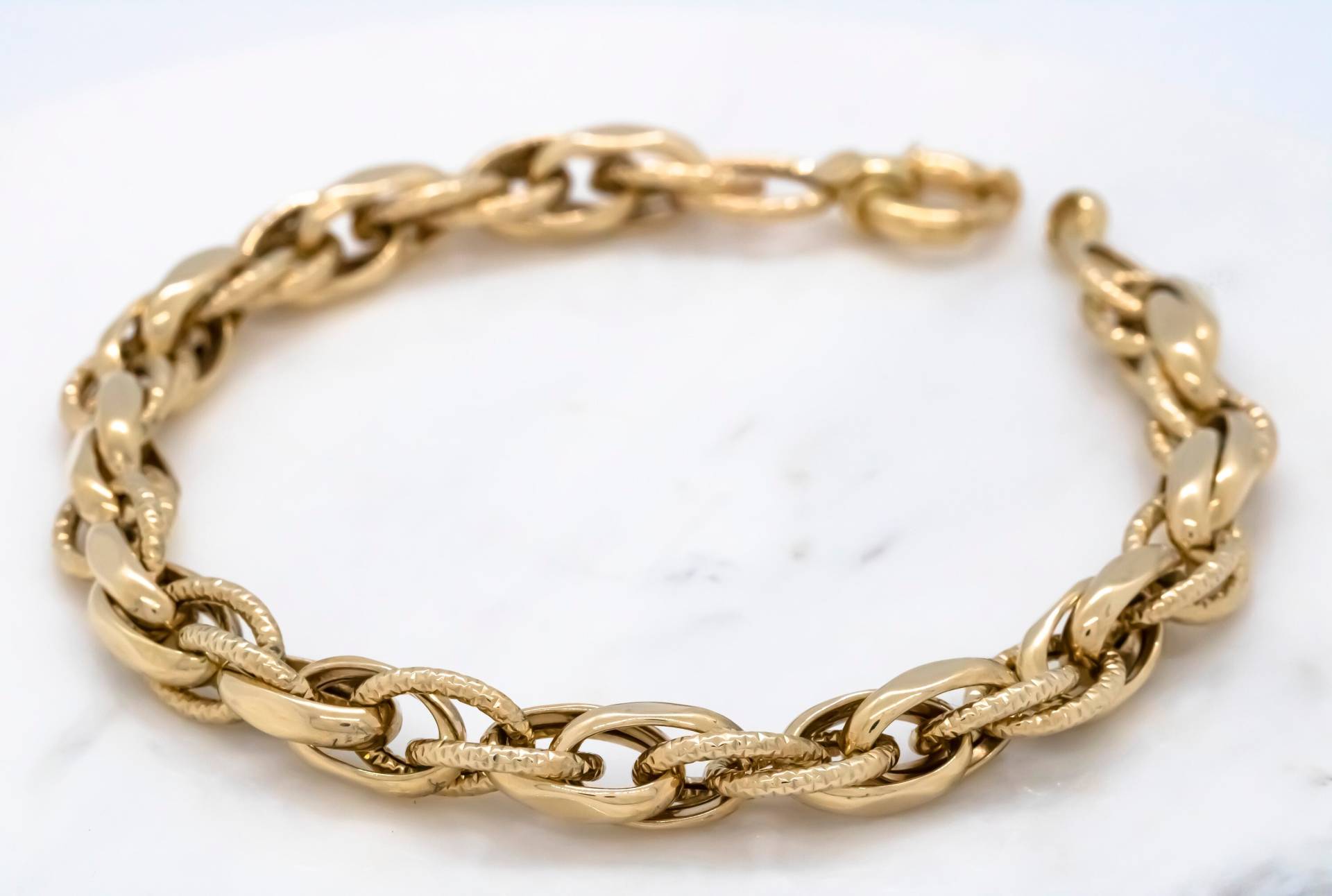 14 Karat Gelbgold Gliederarmband von ovajewelryusa