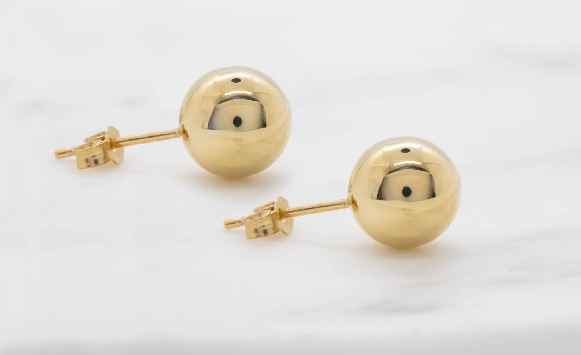 14 Karat Gelbgold Kugel Ohrstecker von ovajewelryusa