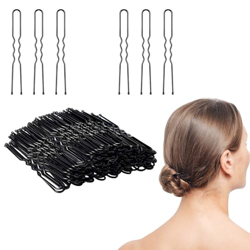 OWITER U-förmige Haarnadeln für Dutt, 7 cm, Haarnadeln, Haarnadeln, französische Haarnadeln für Dutt und Damen, Haarnadeln für Dutt und Damen, 50 Stück (schwarz) von owiter