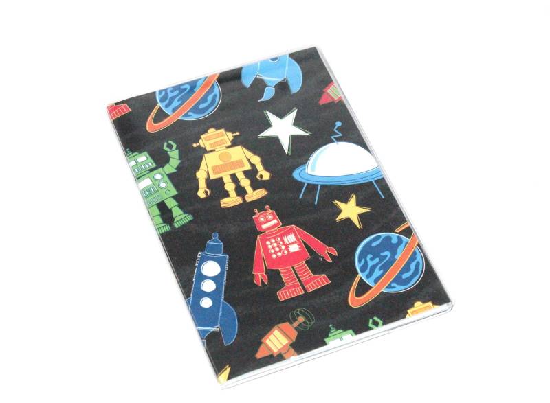Neue Passhülle Brieftasche Reisehülle Vinyl Schutz - Raumschiffe Und Roboter von owlsay
