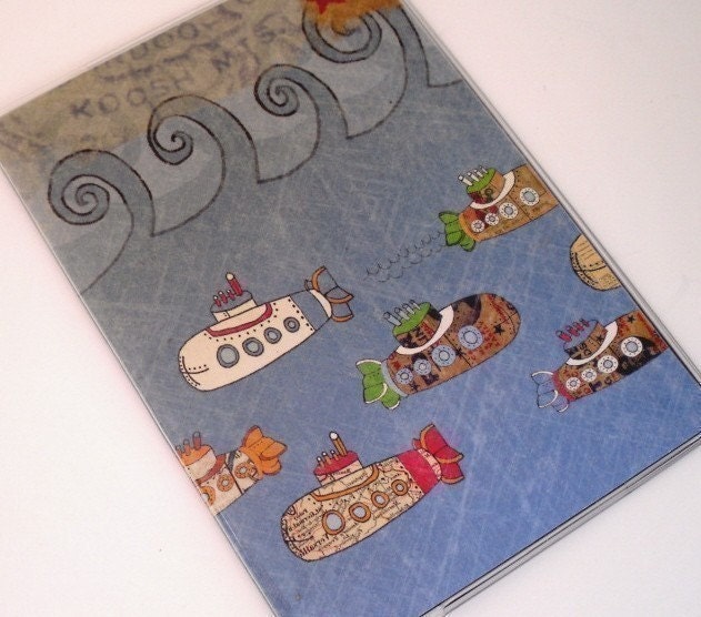 Neuer Passhalter Brieftasche Reiseetui Vinyl Schutz - U-Boot Fleet von owlsay