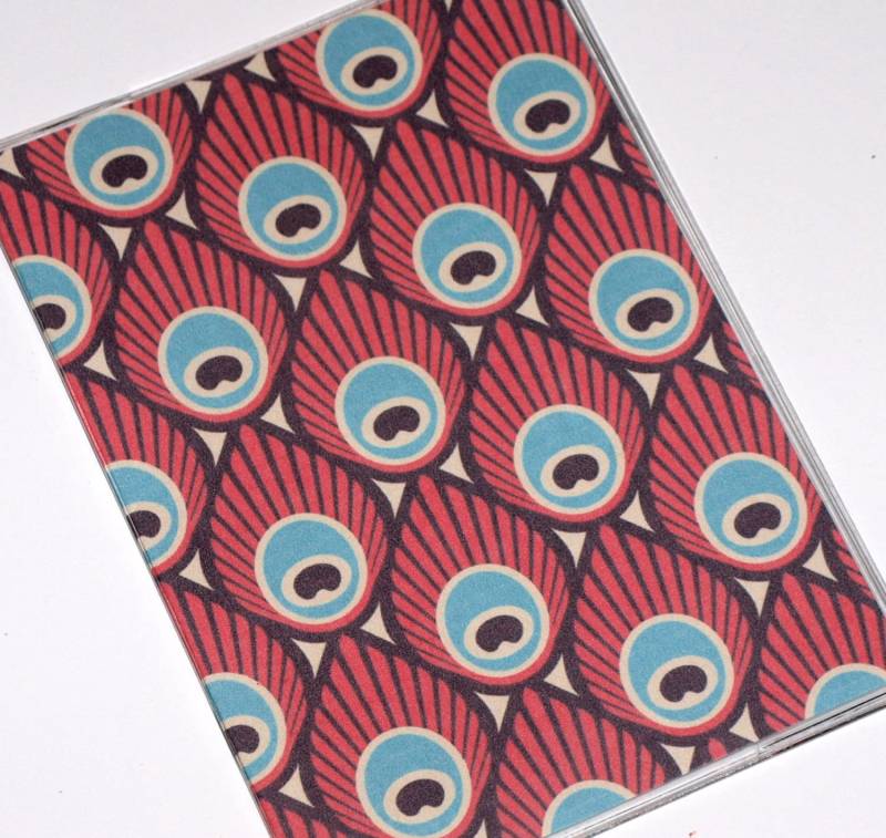 Neue Passhülle Brieftasche Reiseetui Vinyl Schutz - Pink & Aqua Pfauenfedern von owlsay